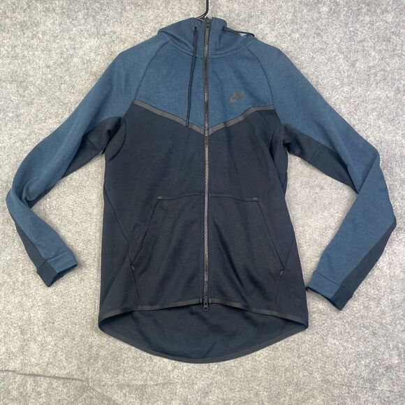 Nike Tech Fleece Windrunner Hoodie Jacket Jungle Green Black Sz M 885904 328 EUC - Picture 1 of 8